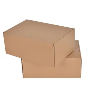 Custom Logo Printed Brown Kraft Corrugated Clothes Mailer Packaging Shipping Box