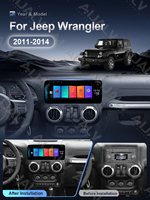 Pièces automobiles stéréo Aijia Factory pour JEEP Wrangler 2011-2014, écran tactile 12,3 pouces, panneau de commande, faisceau de câbles, Carplay