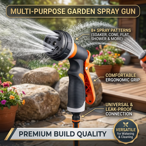 Pistolet d'arrosage multifonctionnel <span class=keywords><strong>pour</strong></span> jardinage, lances télescopiques réglables manuellement, haute pression, débits variables, lavage de voiture, ABS - Product Image 1