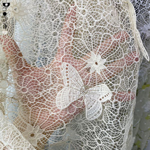 ผ้าลูกไม้ปักลายผีเสื้อ3D งาช้างแบบใหม่ล่าสุด<span class=keywords><strong>2021</strong></span> - Product Image 4