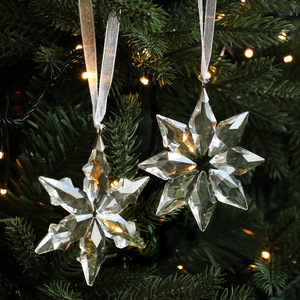 Copos de Nieve Transparentes, Decoración Navideña, Copos de Nieve de Cristal, Adornos Navideños para Fiestas de Invierno, Decoración de Ventanas, Atrapasoles Brillantes - Product Image 1