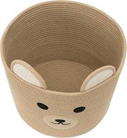 Panier de rangement de linge tissé décoratif en coton beige très vendu paniers de rangement d'ours tissés à la main en corde de couleur jute
