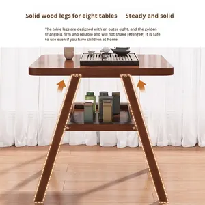 Juego de 3 sillas de mesa apilables Bistro, juego de mesa y silla de comedor pequeña de ratán de madera, juego de anidación para taberna, balcón, comedor - Product Image 5