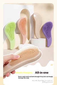 Logo personnalisé d'usine lavage naturel paille de blé peigne brosse pour shampooing <span class=keywords><strong>et</strong></span> sèche-cheveux brosse démêlant brosse à cheveux pour les femmes - Product Image 6