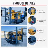 Foreuse hydraulique diesel HDL-200 pour puits d'eau, moteur de boîte de vitesses 4,7T, diamètre de forage 140/254mm, 200m, 58KW, pompe Yuchai