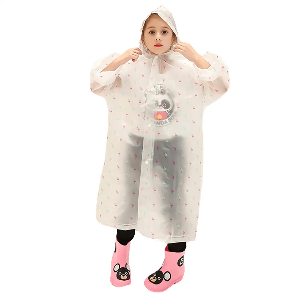 인쇄 된 학생 비옷 어린이 비옷 패션 원피스 하이킹 비 판초의 창조적 인 정식 버전