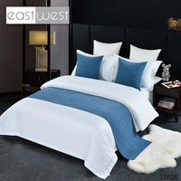 EAST WEST Luxury Hotel Direct Type Stripe Draps de lit Lit Chambre d'hôtel Utilisation Jeter Western Solid Color Polyester Bed Runner