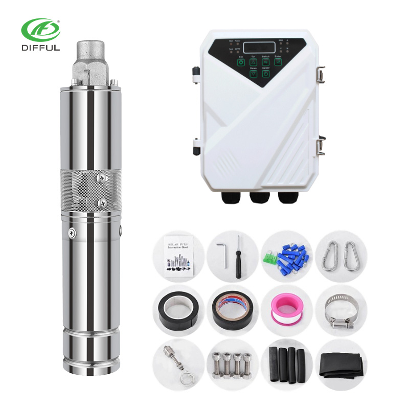 Погружной винтовой водяной мини-насос для полива на солнечной батарее, 36 В постоянного тока