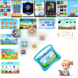 Tablette PC éducative pour enfants 2024, 7 pouces, processeur quadricœur Allwinner, couleur <span class=keywords><strong>rose</strong></span>/<span class=keywords><strong>bleu</strong></span>, avec logiciel de jeu pour enfants Iwawa - Product Image 4