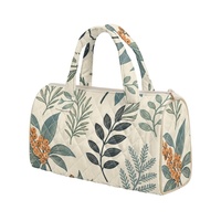 Sac à main brodé personnalisé à imprimé feuilles tropicales hawaïennes et fleurs d'hibiscus des Fidji pour le shopping, les voyages et le quotidien