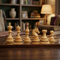 Piezas de Ajedrez Griego de Madera de Lujo de 4.33 Pulgadas para Juegos de Mesa y Torneos, Herramienta de Entretenimiento Divertida