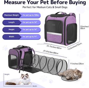 Mèo tàu sân bay ba lô mở rộng vật nuôi tàu sân bay Ba lô con chó tàu sân bay cho du lịch đi bộ đường dài Cắm Trại Ngoài trời màu xanh - Product Image 2