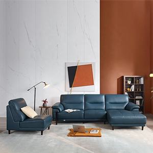 22678 Quanu all'ingrosso a forma di L vera pelle stile europeo divano Set arredather Lounge Suite divano Set soggiorno mobili - Product Image 2