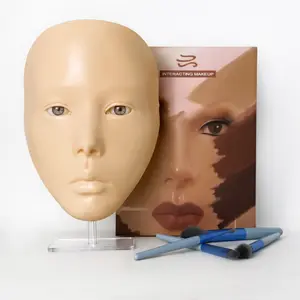 化妆面部练习板5D硅胶仿生皮肤人体模型面部眼眉面膜垫，完美辅助练习化妆