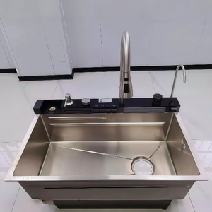 Set Moderno di Lavello e Rubinetto da Cucina in Acciaio Inox con Display Digitale per Villa - Product Image 3
