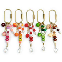 Pendentif breloque perlé bohème, accessoires de bijouterie, porte-clés à pompon, style bohème pour sac à main, sac à dos, fabrication DIY