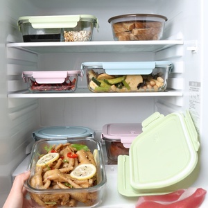Récipients de stockage des aliments en <span class=keywords><strong>verre</strong></span> borosilicate avec couvercles-Récipient de stockage des aliments en <span class=keywords><strong>verre</strong></span> de qualité supérieure étanche, au micro-ondes et au four - Product Image 6