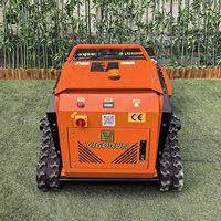 Tondeuse à gazon sans fil télécommandée sur batterie, débroussailleuse sur chenilles de 1000 mm pour herbe haute, moteur 4 cylindres pour le débroussaillage