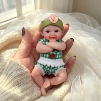 Poupée bébé fille reborn en silicone platine de 6 pouces, jouet doux |   Ensemble Cadeau de Collection Sûr et Réaliste en Miniature Effet Peau