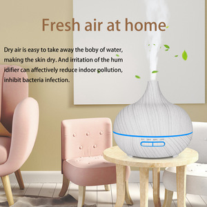 Diffuseur d'arômes ultrasonique 400 ml à grain de bois, purificateur d'<span class=keywords><strong>air</strong></span> en forme d'oignon, humidificateur d'huiles essentielles avec 7 couleurs LED et minuterie pour bureau et chambre - Product Image 2