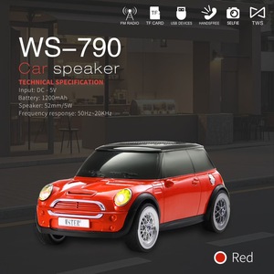 ODM/OEM WS-790 <span class=keywords><strong>Mini</strong></span> haut-parleur Bluetooth en forme de voiture <span class=keywords><strong>Cooper</strong></span>, haut-parleur sans fil portable avec radio FM, carte TF, USB et fonction mains libres - Product Image 1