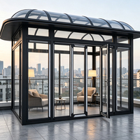 Véranda en aluminium et verre, solarium, gazebo, toit rétractable, enclos de terrasse pour balcon, fabriqué par HUACAI OEM