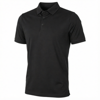 Groothandel Zwarte Heren Polo Shirt Op Maat Kleur Slim Fit 100% Polyester Stof Logo Print Borduurwerk Privé Label Kleding