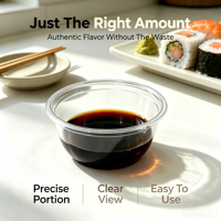 Gobelets transparents en forme de U avec couvercles, sans BPA, en PP de qualité alimentaire, empilables, réutilisables, pour sauces, condiments, yaourts
