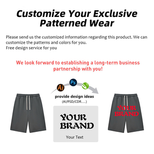 Pantalones Capri Casuales para Hombre, de Felpa de 350 g, con Cordón, Anchos y Holgados, con Logotipo Personalizado, Estilo Hip Hop - Product Image 4