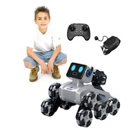Jacko Toys Ferngesteuerter Intelligenter Hund 2,4G RC-Hund Acht-Runden-Stunt-Roboterhund Mit Licht Musik Sprühfunktion für Kinder