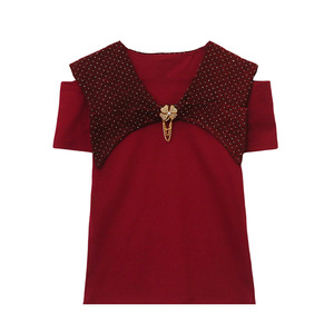 Estate nuova industria pesante francese tridimensionale Clinch t-shirt manica corta a balze <span class=keywords><strong>Top</strong></span> abbigliamento donna - Product Image 5