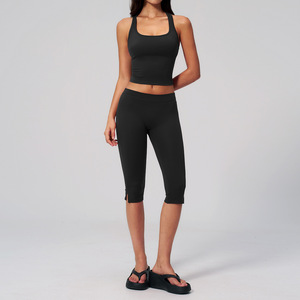 Completo Sportivo Due Pezzi da Donna, Color Block, Aderente, Asciugatura Rapida, Sollevamento Fianchi, Abbigliamento per Allenamento, Fitness e Yoga all'Aperto - Product Image 2
