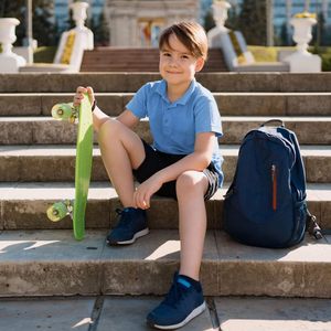 Polo de golf pour garçons FOXA, tissu respirant, manches courtes, performance athlétique, uniforme scolaire - Product Image 2