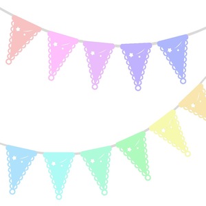 Guirnalda Triangular Multicolor con Borde de Encaje, Decoración Boho para Bodas y Fiestas en el Jardín - Product Image 2