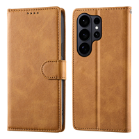 Étui portefeuille à rabat en cuir PU motif vachette pour Samsung Galaxy S26 Ultra/S25/S24/S23/S22 PLUS S26 FE – Sacoche de téléphone portable