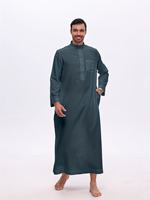 AL HARAMAIN Robe de prière arabe pour homme - Douce, à manches longues, col montant, coupe ample, lavage à la main, nettoyage à sec professionnel, modeste et rapide
