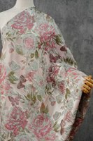 Tissu Jacquard de Luxe Teint en Fil, Gaufré 3D, avec Brocart Floral Papillon Pivoine et Lurex Doré pour Robes et Sacs Fourre-Tout