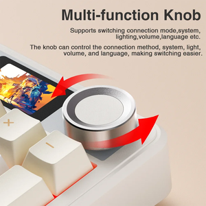 NEW Aula F108 Pro Mechanical Gaming <strong>Keyboard</strong> Gasket with <strong>Screen</strong> and Knob Wireless Tri-mode 2.4G/BT/Wired for WIN/<strong>MAC</strong>/IOS - Product Image 4