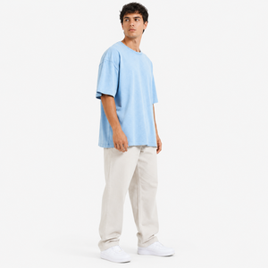 Camisetas de Hombre Personalizadas al por Mayor, Fabricante OEM, Impresión Premium, 260 Gramos, 100% Algodón Lavado, Corte Holgado - Product Image 2