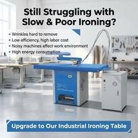 Robot de repassage automatique de vêtements pour table à repasser industrielle, conçu sur mesure pour le linge commercial, avec rideaux de protection