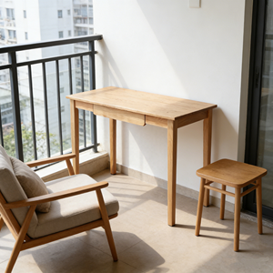 <span class=keywords><strong>Escritorio</strong></span> de Oficina Ecológico de Madera de Roble Maciza, Estilo Moderno y <span class=keywords><strong>Minimalista</strong></span>, con 1 Cajón, para Estudio, Precio Económico 2026 - Product Image 4