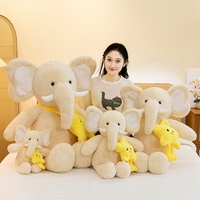 Boneka Gajah Kawaii Grosir, Boneka Gajah Lembut dan Bulu Halus dengan Tas Bintang Kuning yang Dapat Dilepas untuk Dekorasi Sofa, Hadiah Anak-Anak