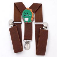 Bretelles Y-Clip Beige Vente Directe Usine - Design Style Dessin Animé Garçons Filles Polyester Élastique Réglable pour Camping en Plein Air