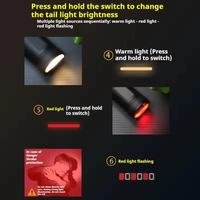 Lampe torche à zoom portable rechargeable via Type C, plusieurs modes d'éclairage, design avec cordon pour le camping et les situations d'urgence