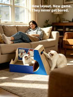 Griffoir pour chat en carton recyclé écologique, sans odeur, avec coussin incurvé pour chat, protège les meubles, jouet pour animal de compagnie d'intérieur