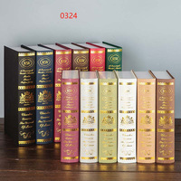 Ensemble de faux livres décoratifs en papier, style zen chinois asiatique, livres à feuille d'or, ornement d'étagère, accessoire de décoration intérieure, vintage, vente en gros