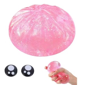 Jouet Squishy Boule de Sucre Scintillante, Jouet Anti-Stress à Presser en Forme de Boule de Maltose Liquide Transparente avec Paillettes Multicolores - Product Image 2