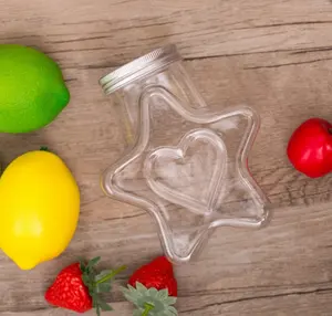 Nhà Máy Bán buôn hình dạng ngôi sao tình yêu trái TIM PET nhựa chai nước giải khát