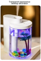 Humidificateur d'air 260ML, humidificateur USB créatif avec lumière nocturne à 7 couleurs, humidificateur ultrasonique, diffuseur d'arômes