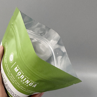 Sachet en plastique personnalisé pour poudre de Moringa, sachet refermable avec fenêtre, pochette Mylar à fermeture éclair pour assaisonnements et poudres alimentaires